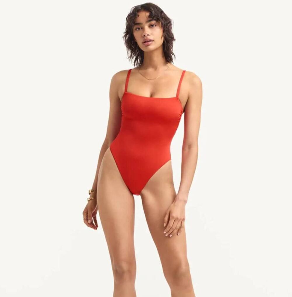 Vitamin A Jenna One Piece Swimsuit S NWOT Red Travel Resort Quiet Luxury
